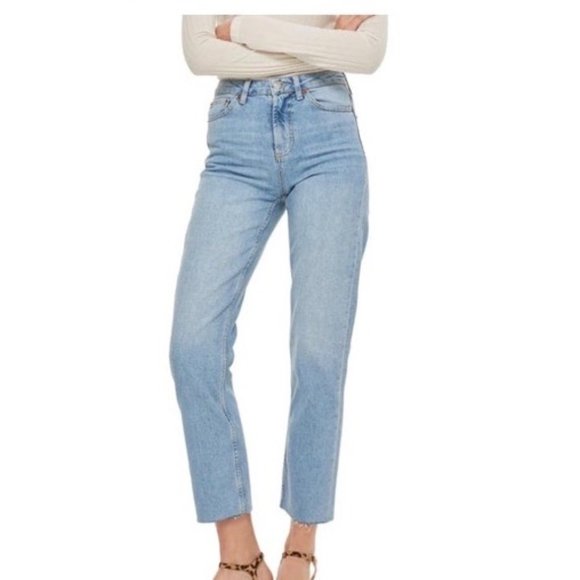 Topshop Denim - Topshop size 32 Moto High Rise Raw Hem Jeans